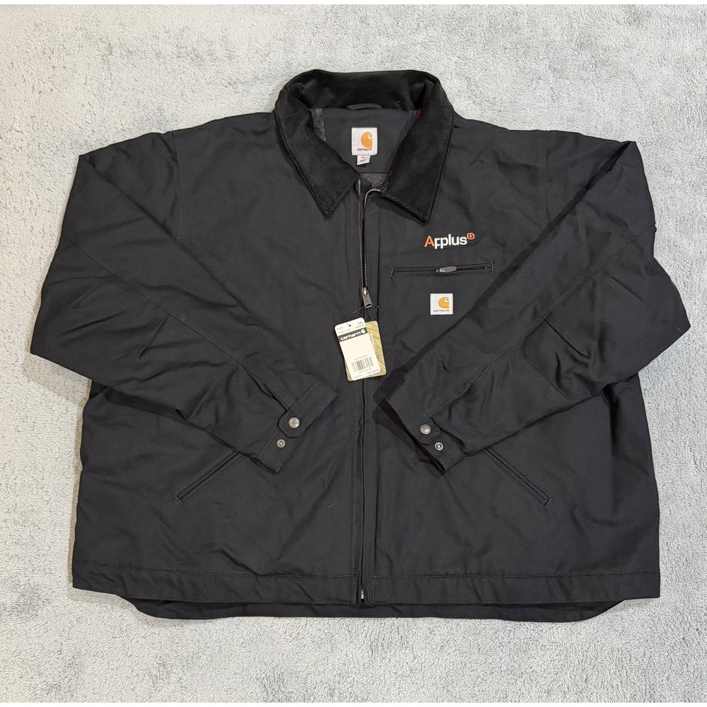 Carhartt Black Detroit Jacket Blanket Lined 103828-BLK Men's 4XL Corduroy Collar